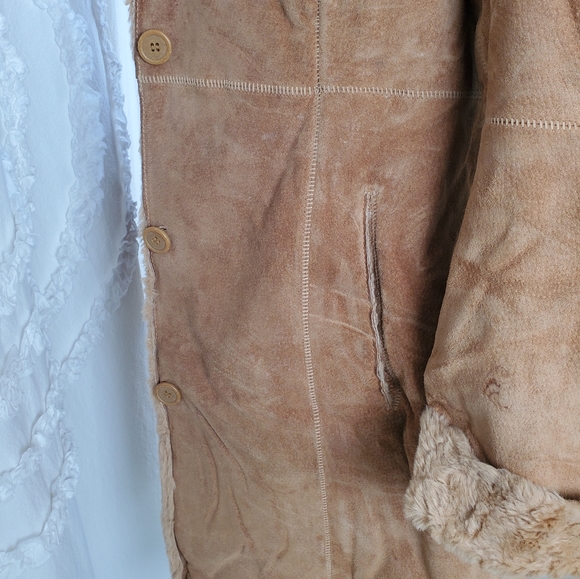 WINLET GENUINE 100 % LEATHER w/ SHEARLING LINED COAT - Picture 6 of 12